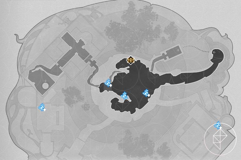 A map of the top of the 