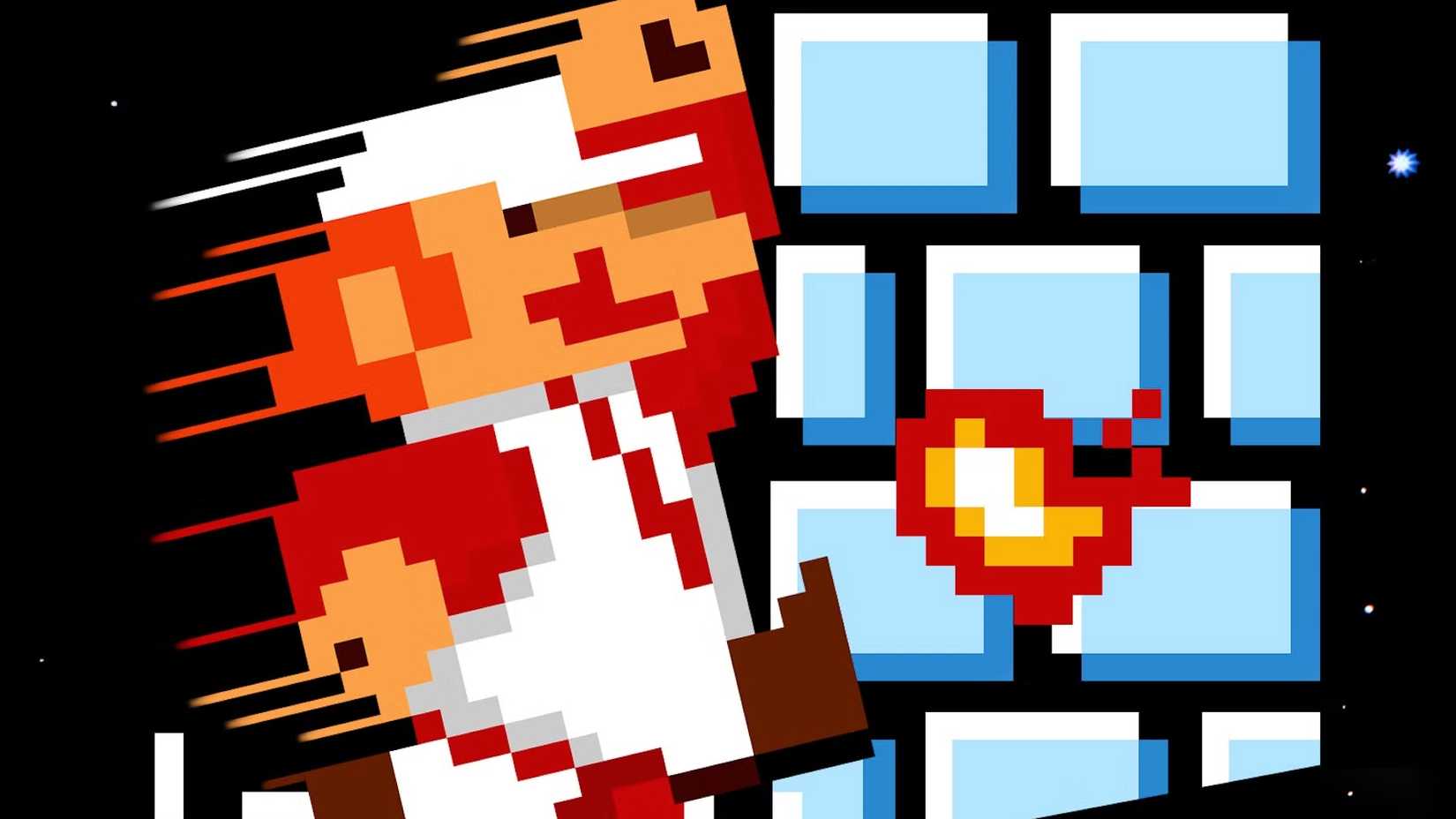 Mario artwork from the original Super Mario Bros. NES box art