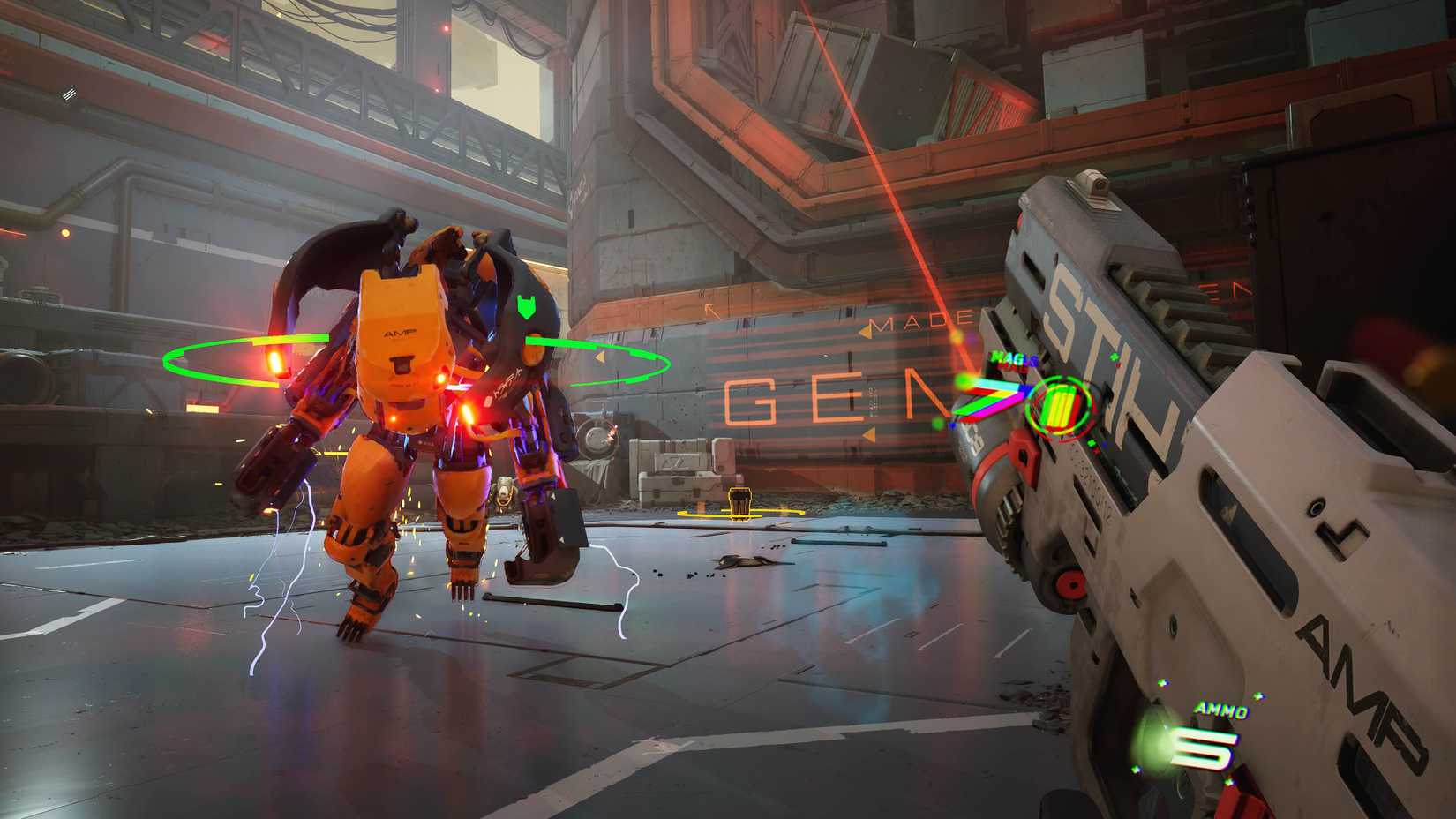 Aska fights a giant robot in Metal Eden
