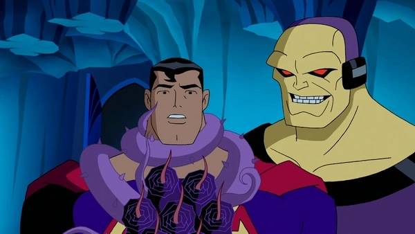 Mongul has Superman in the grips of the Black Mercy in Superman: The Animated Series