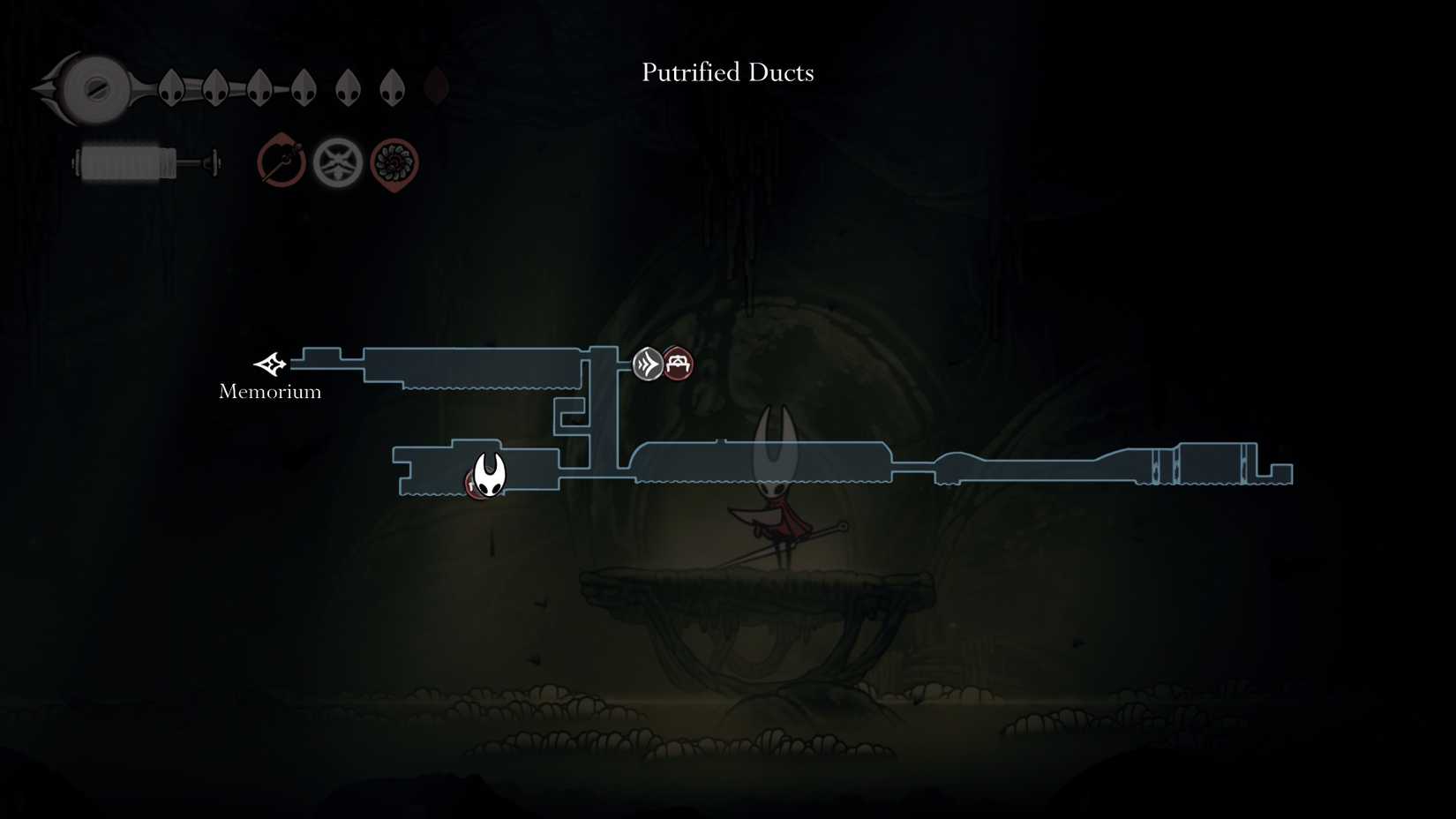 A map showing where to start the Broodfeast quest in Silksong