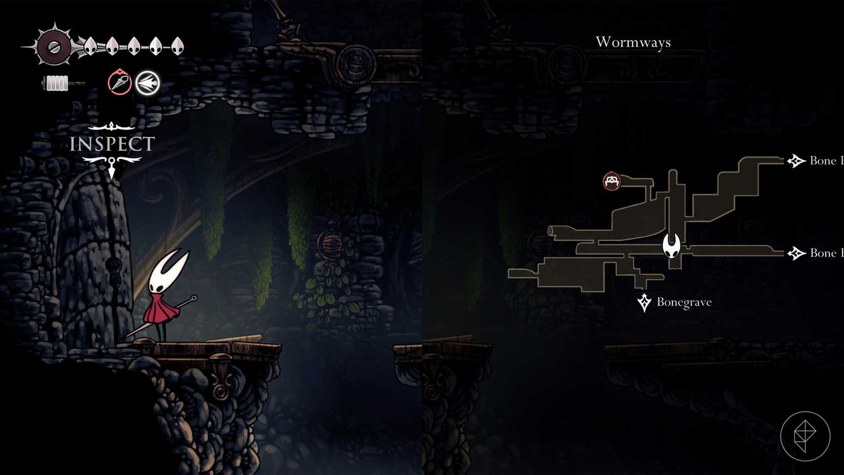 Hornet standing in front of a locked door in Hollow Knight: Silksong.