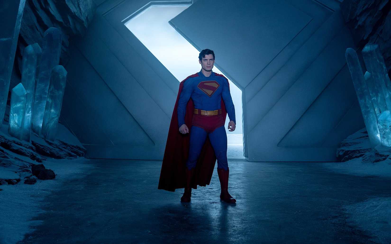 David Corenswet as Superman in the Fortress of Solitude from Superman (2025)