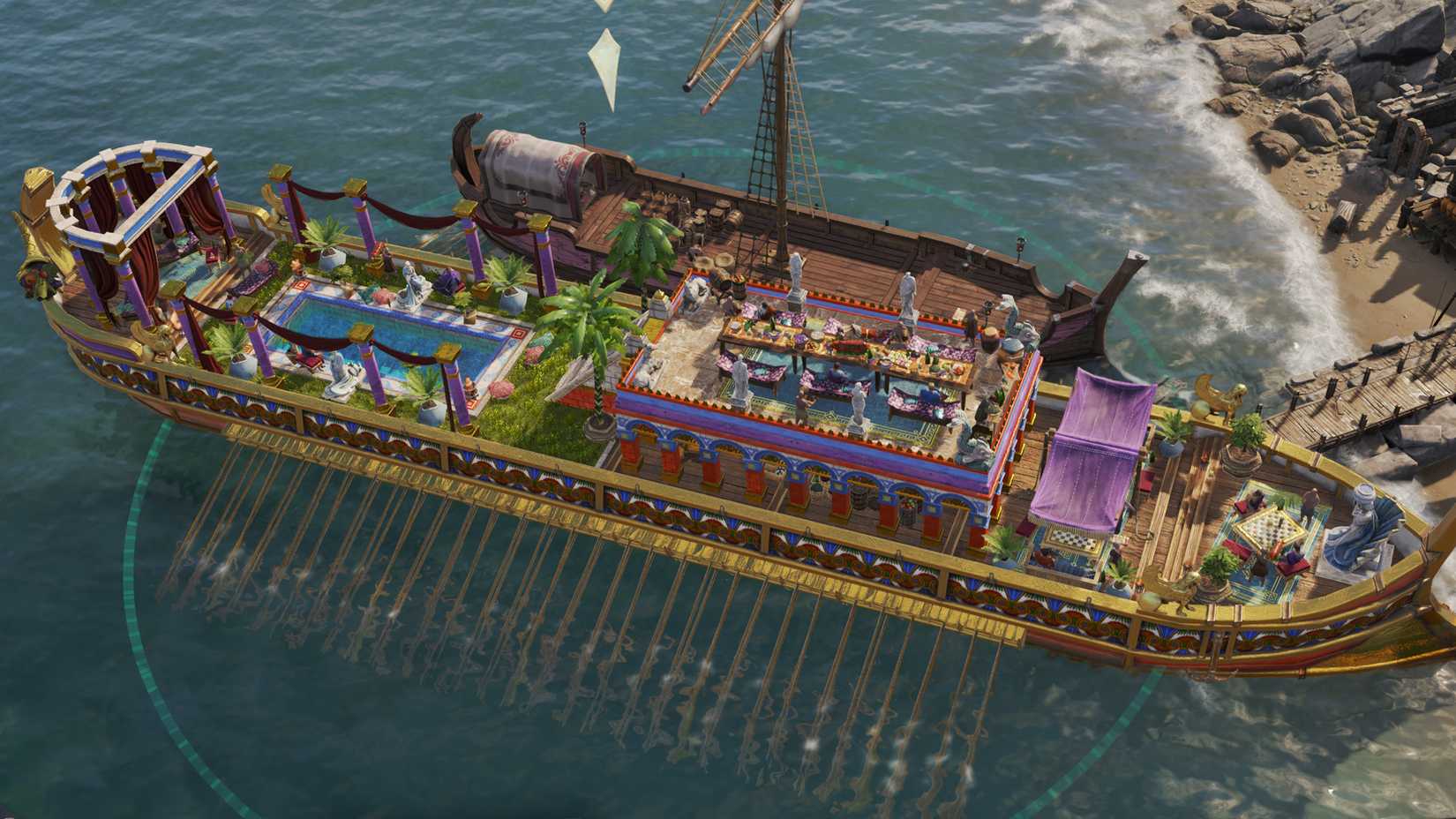 An imperial pleasure barge in Anno 117: Pax Romana.