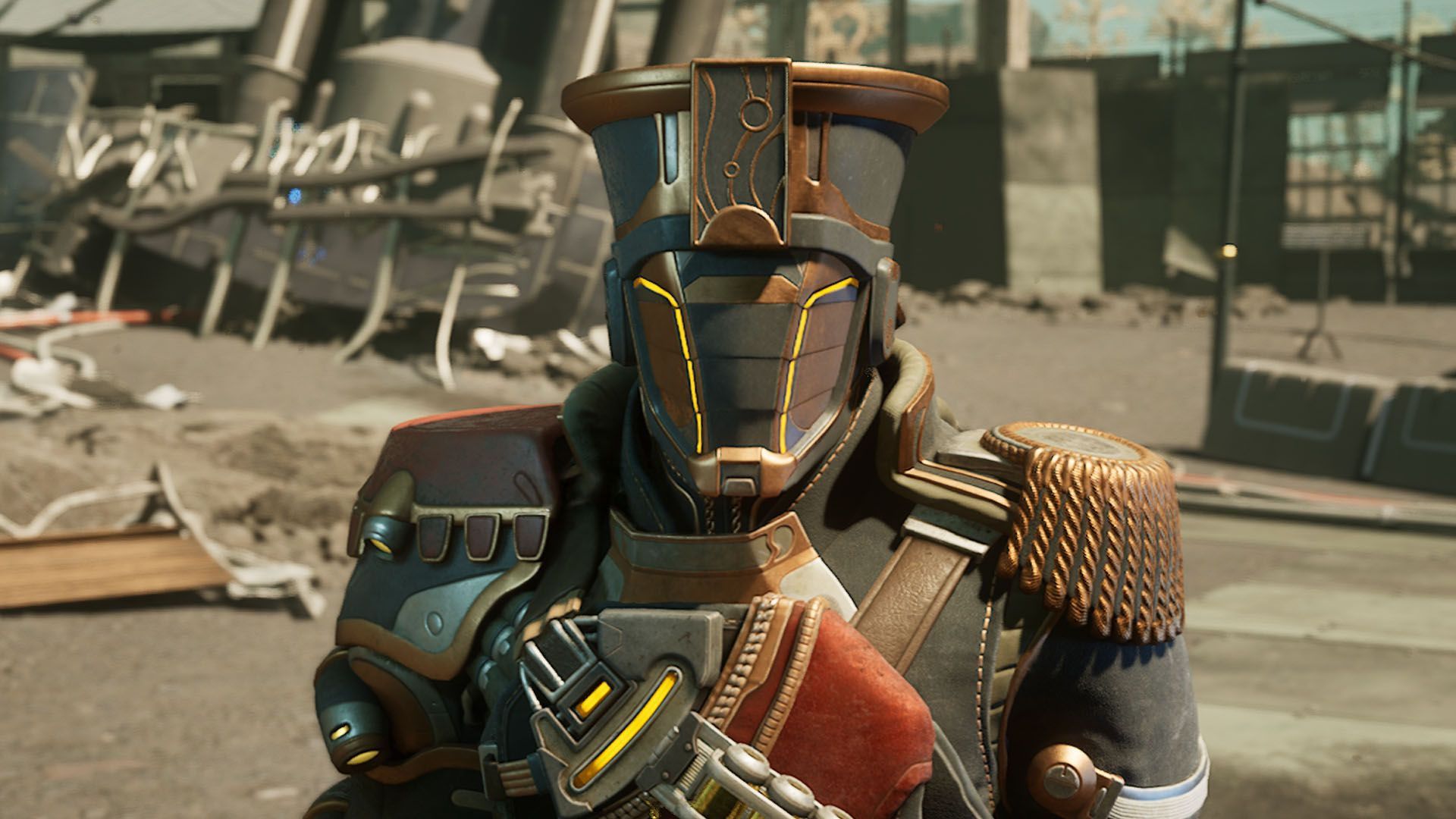 A The Outer Worlds 2 screenshot showing Tristan, a member of the Protectorate who you can recruit as a companion