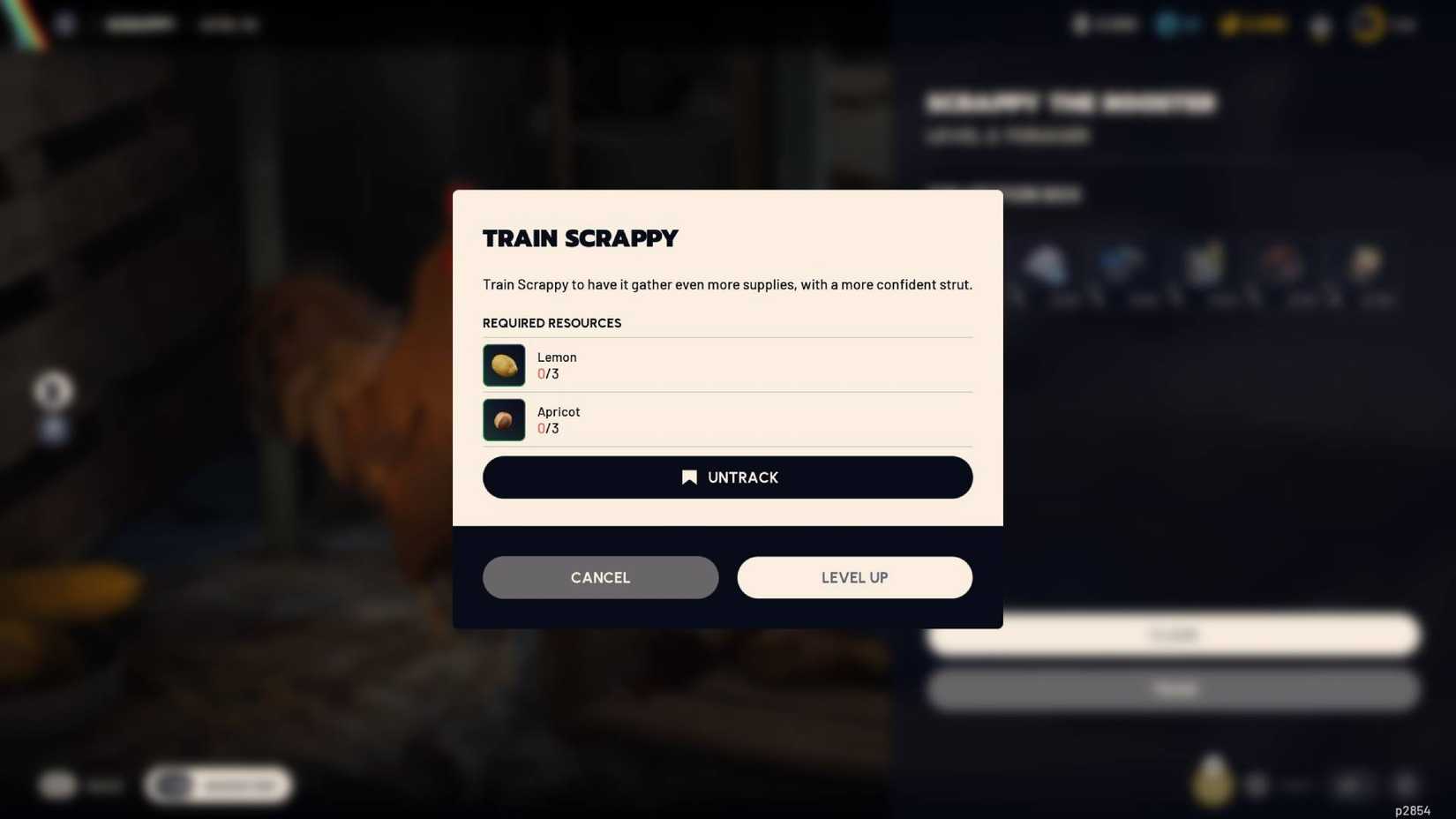 The pop-up window in Arc Raiders when upgrading Scrappy to level three.