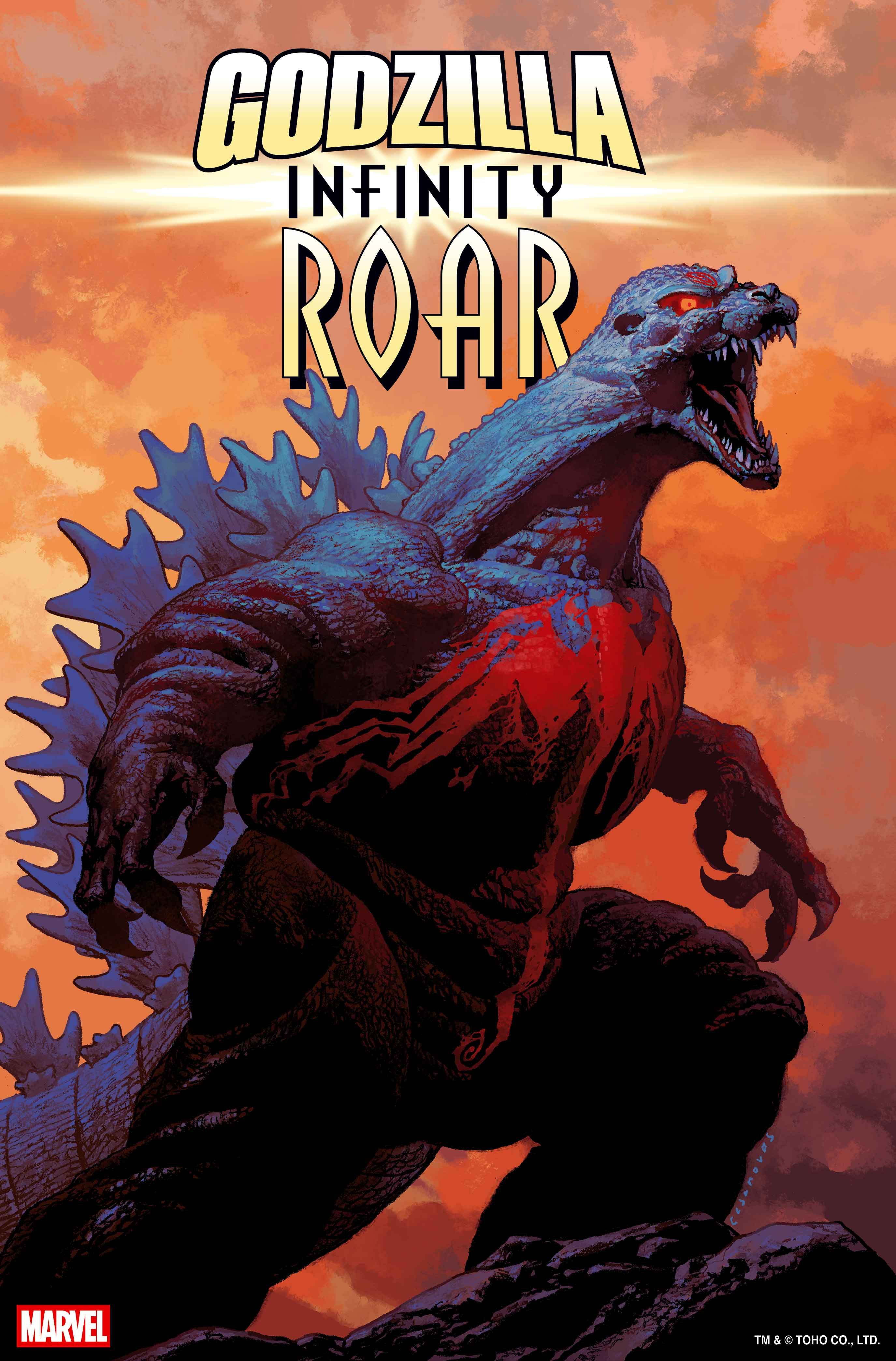 Variant cover: Godzilla with Knull symbol — Godzilla: Infinity Roar