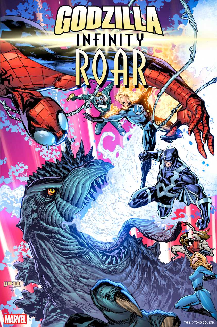 Cover art: Godzilla vs. Marvel heroes — Godzilla: Infinity Roar cover