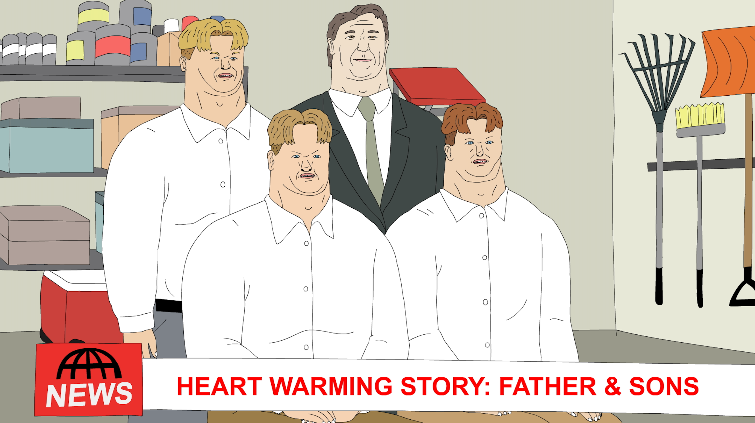 Animated scene from Haha, You Clowns