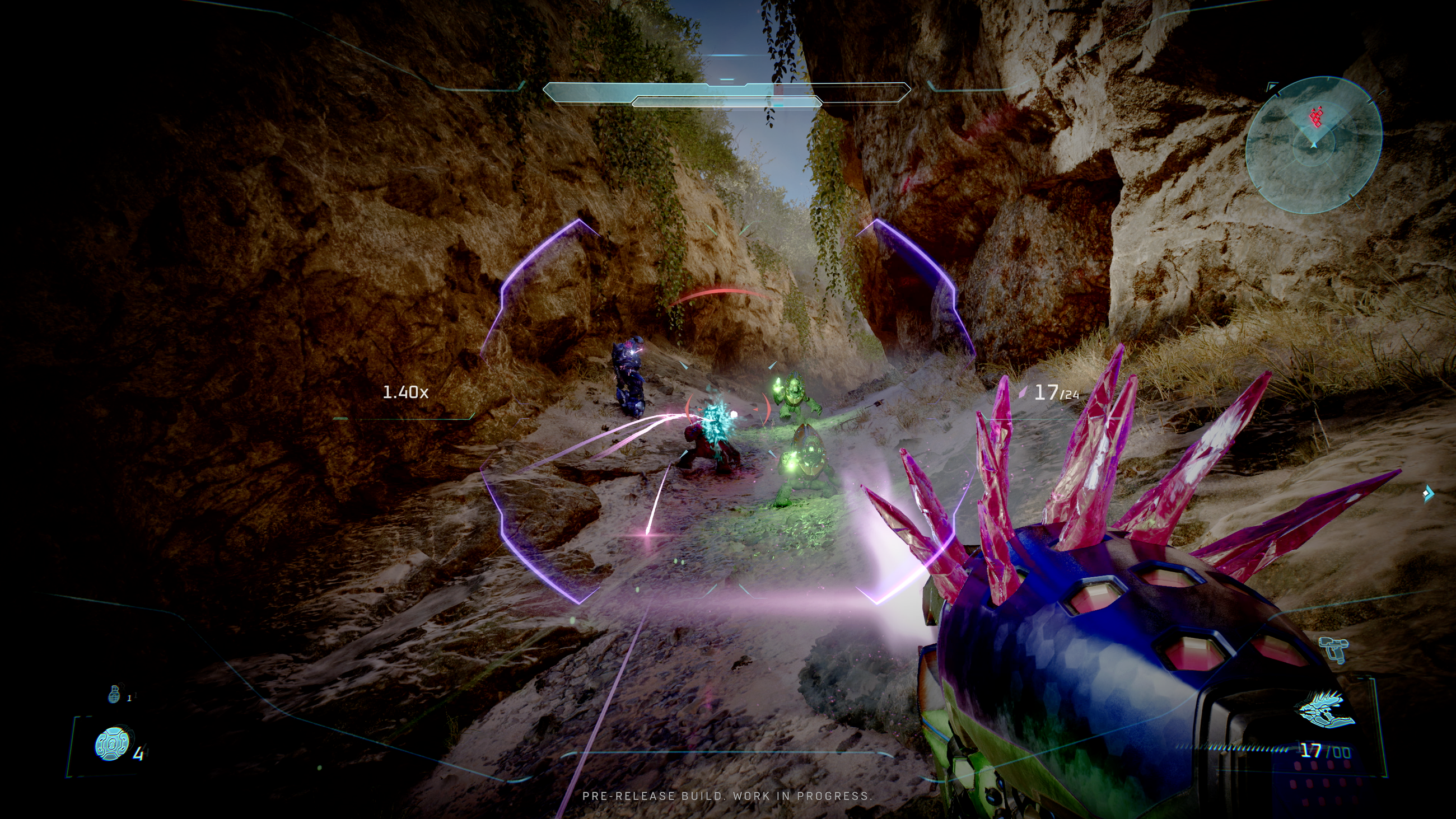Master Chief shoots a needler in Halo Campaign Evolved Halo CE remake