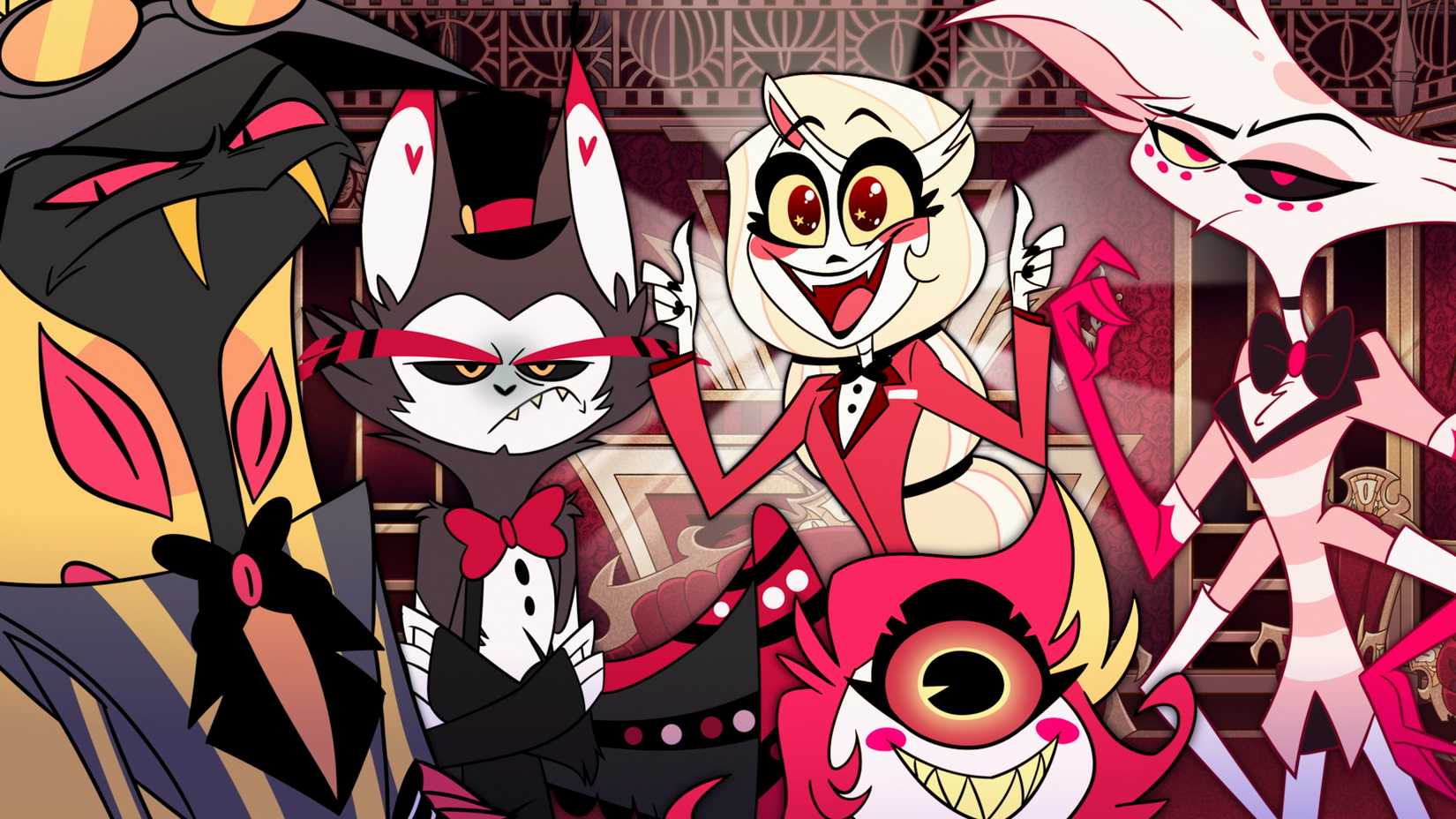 Charlie Morningstar among Sinner demons in Hazbin Hotel