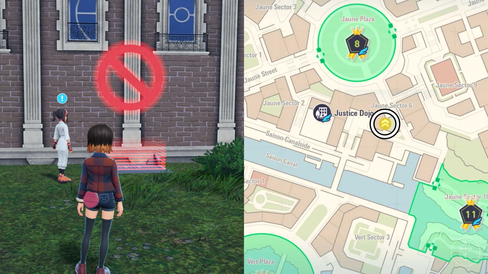 Map showing where to find the Broken Golovator quest in Pokémon Legends: ZA/