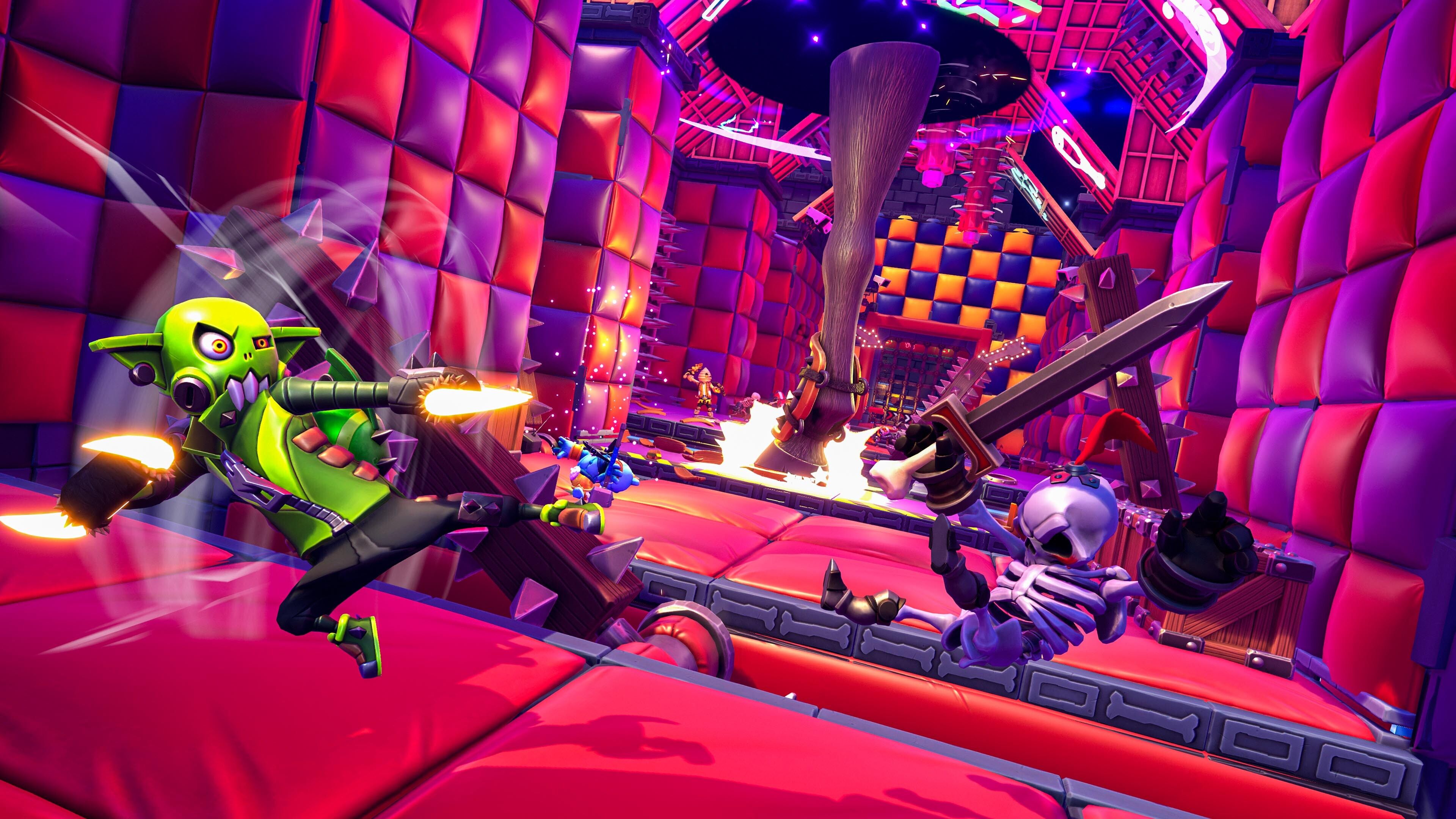 Characters run through a trap filled hallway in King of Meat.