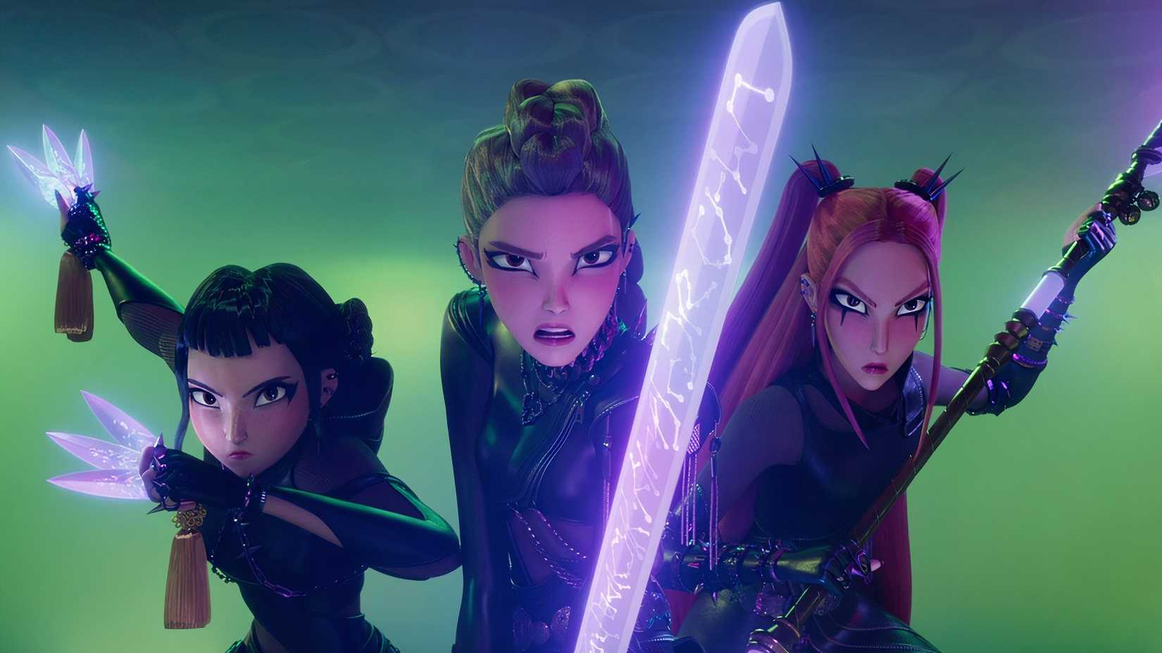 The animated stars of KPop Demon Hunters