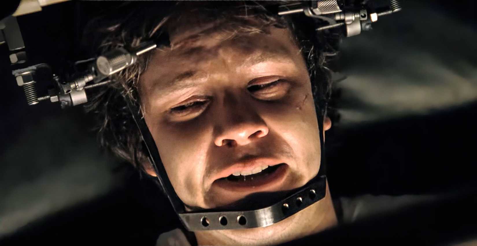 Tim Robbins strapped down and looking terrified in Jacob's Ladder