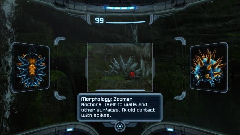 薩姆斯在《銀河戰士 Prime 重製版》中檢查 Zoomer。