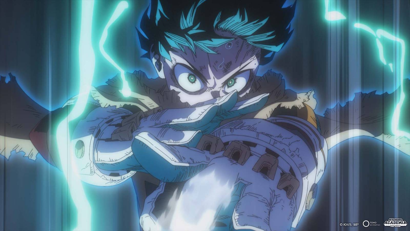 Deku in My Hero Academia final season as he fights Shigaraki