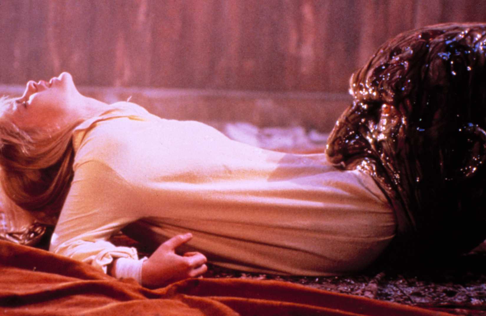 A Freddy worm eats Kristen in A NIghtmare on Elm Street 3: Dream Warriors