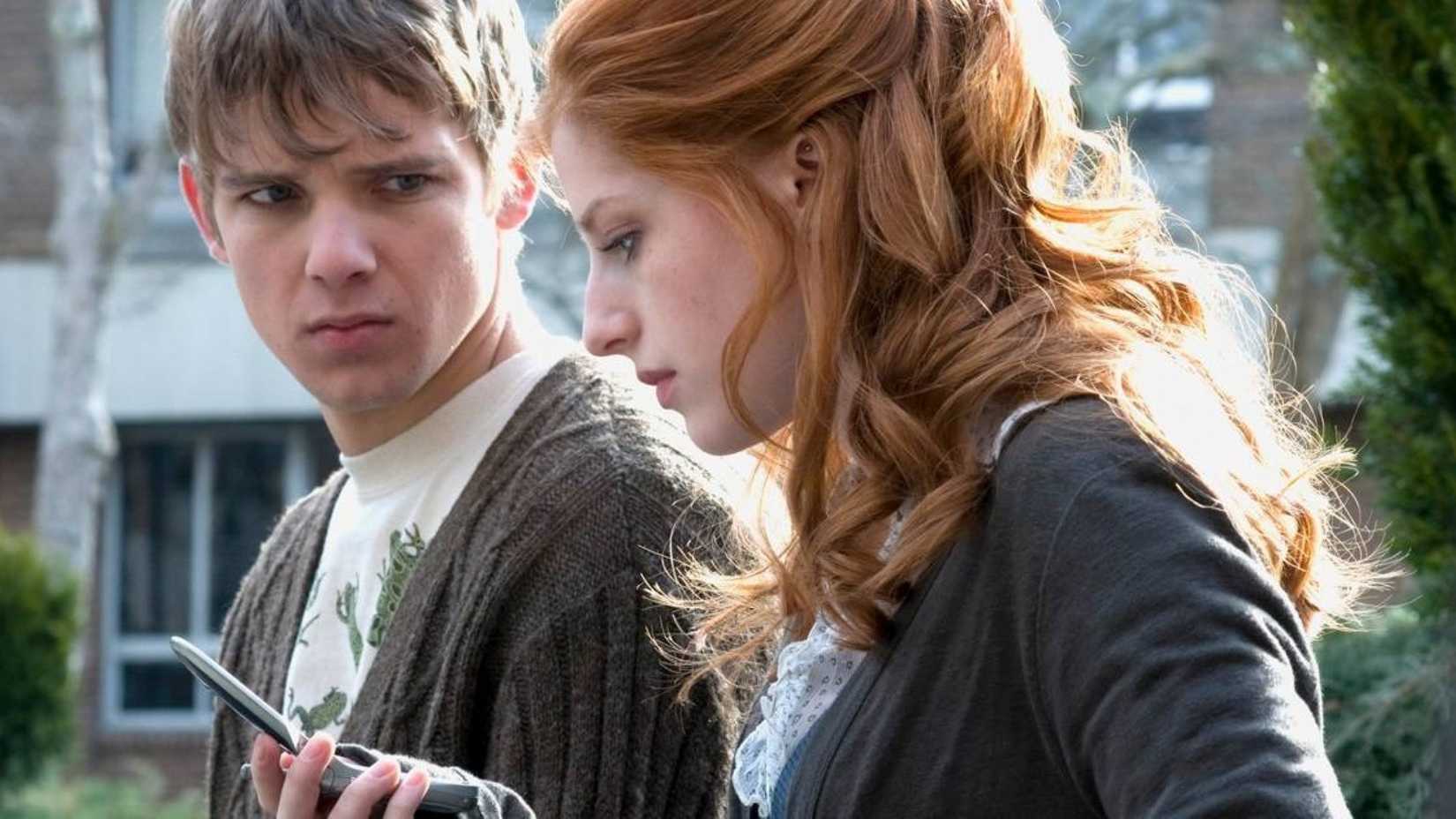 In a scene from My Soul to Take, two teenagers discuss the serial killer who died the day they were born.