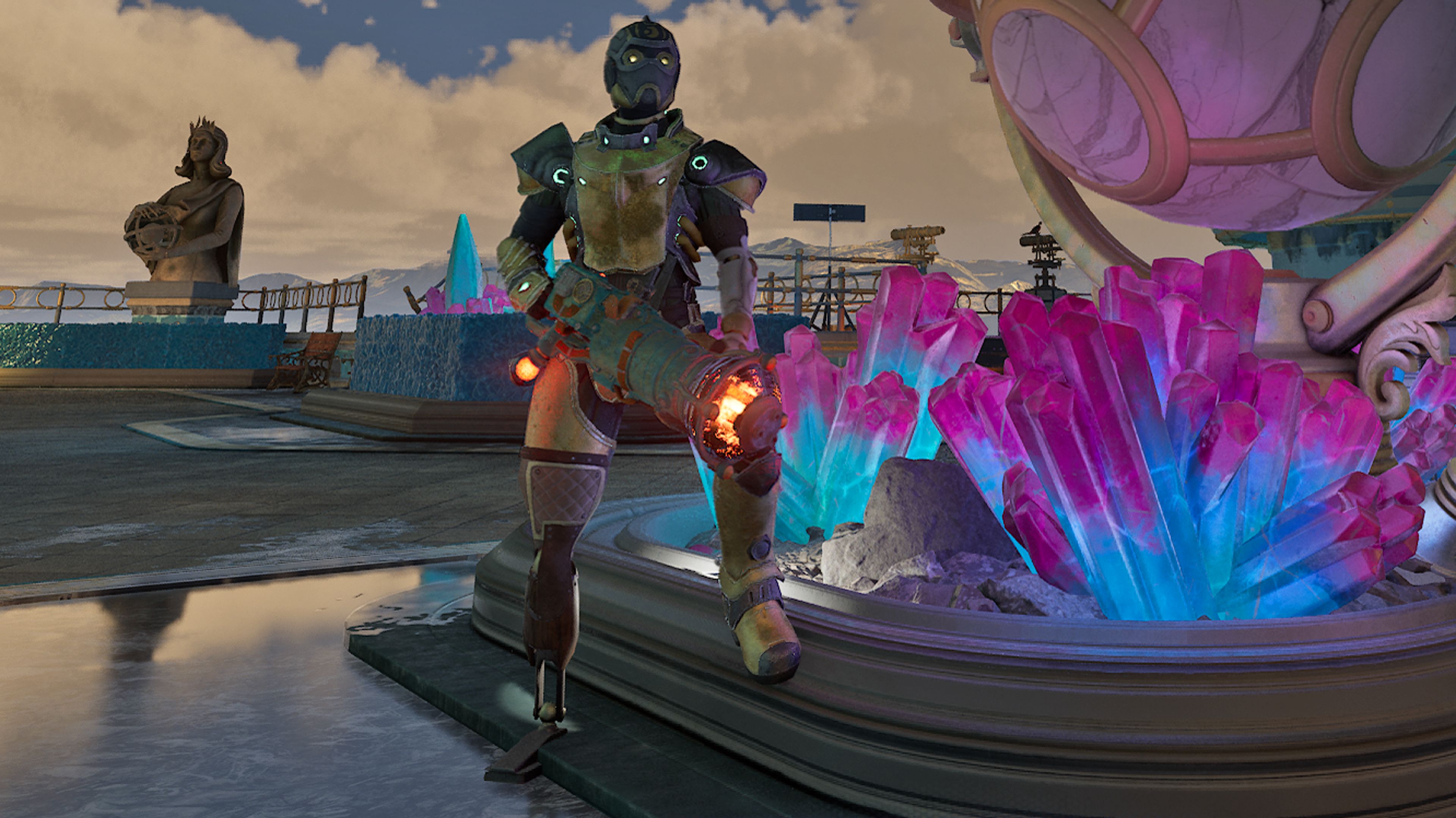 A player facing the camera in The Outer Worlds 2.