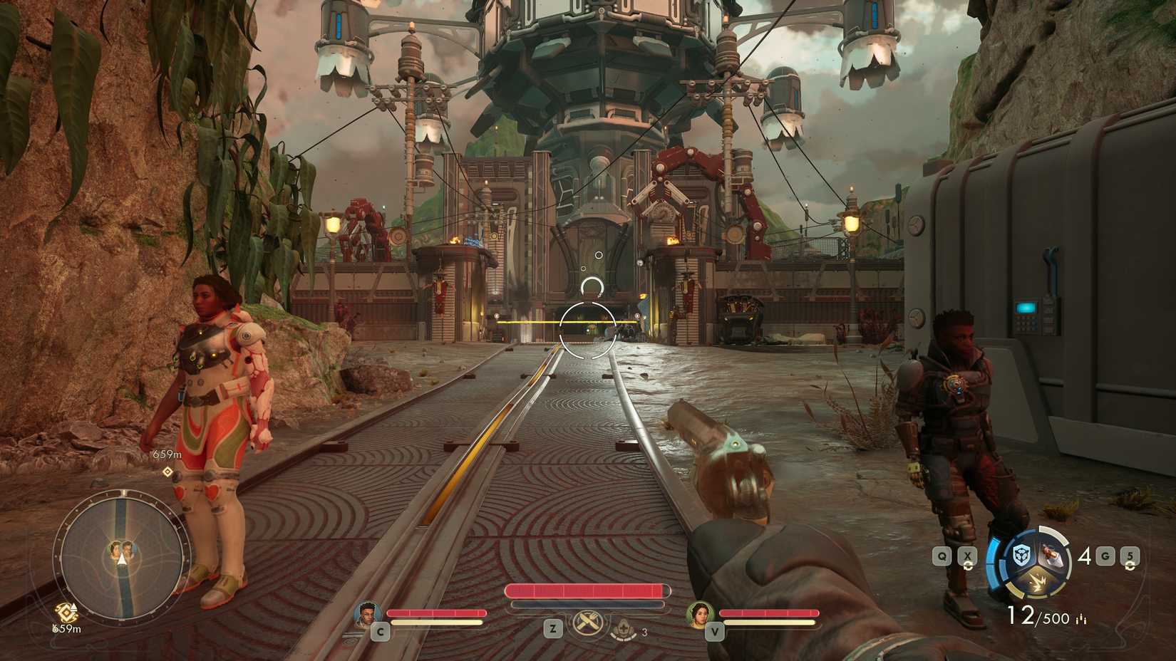 The Vox Relay Station's front entrance in Outer Worlds 2