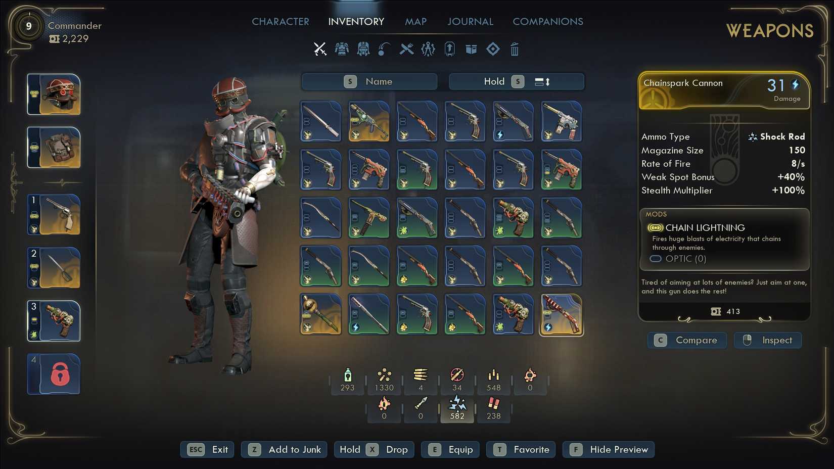 Montelli's electric machine gun in Outer Worlds 2