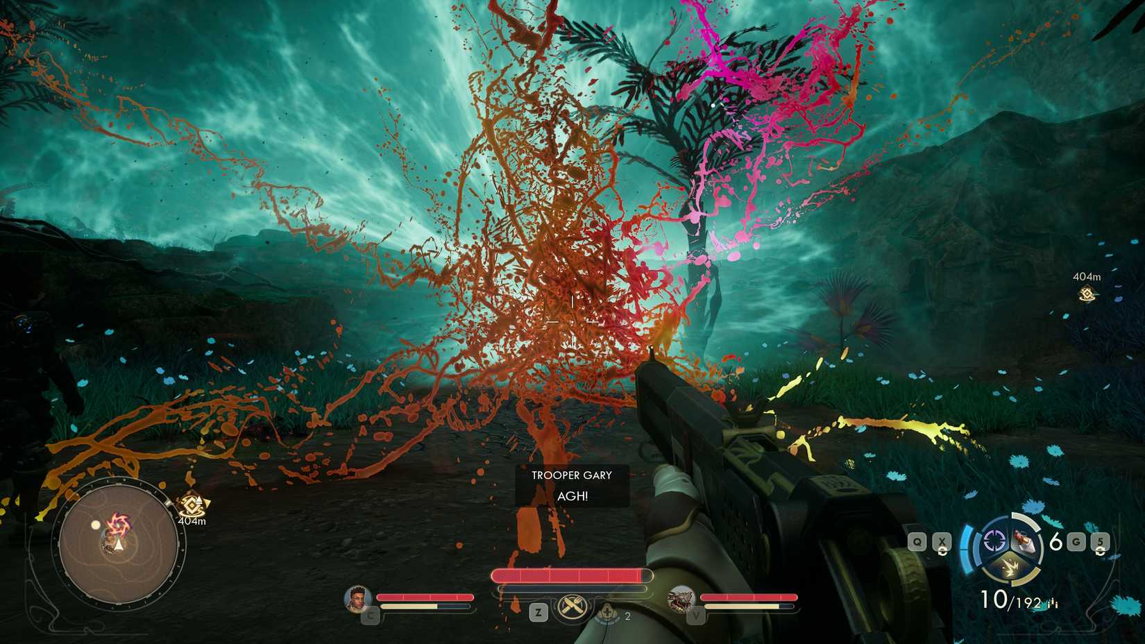 A soldier getting pulled into a rift in Outer Worlds 2