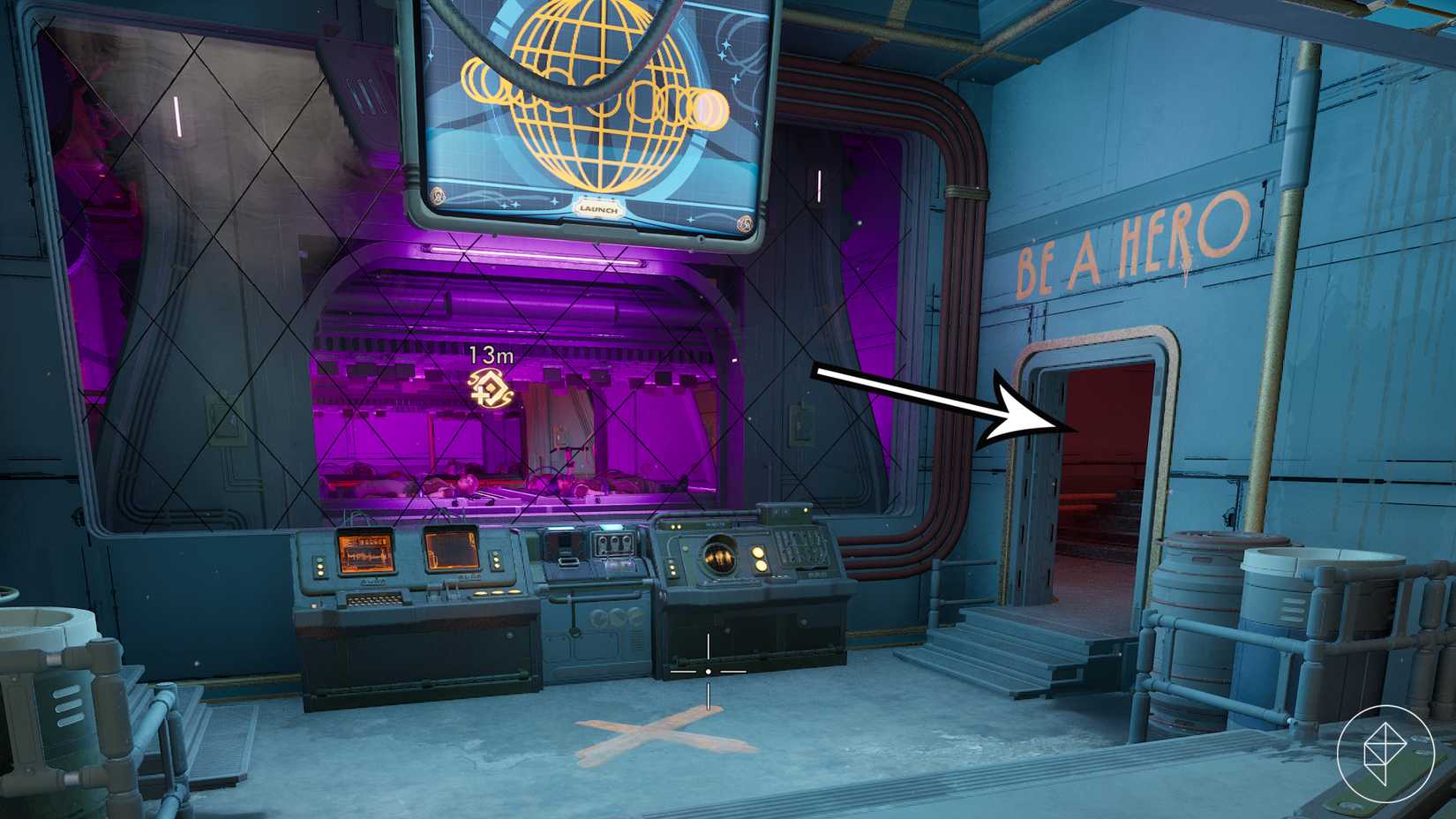 The hostages and the door to the orb puzzle in The Outer Worlds 2.