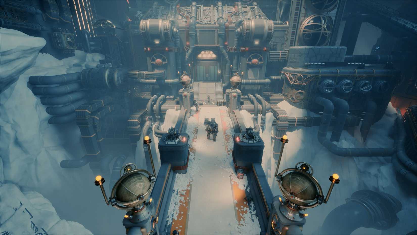 An official The Outer Worlds 2 screenshot showing one of the locations in the game covered in snow