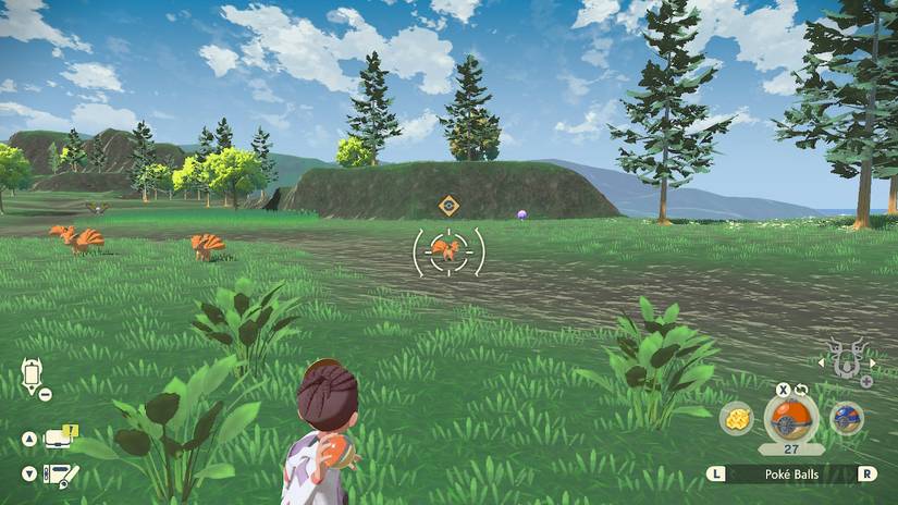 A Trainer looking to catch Vulpix in Pokemon Legends Arceus