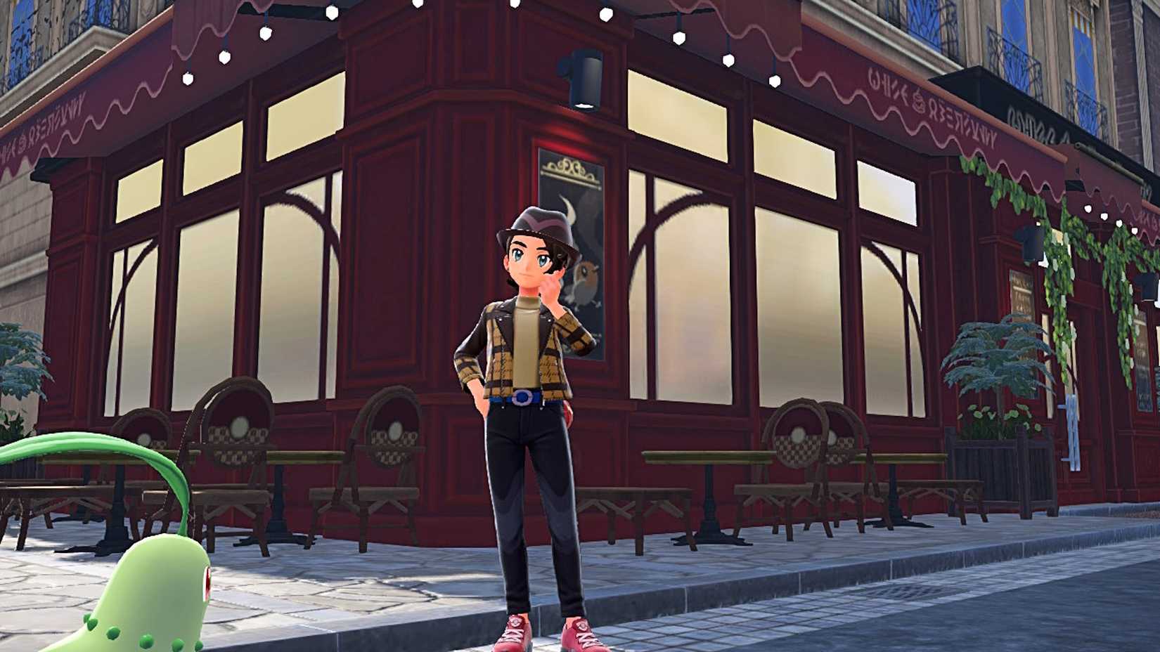 The player character wearing a biker jacket in Pokemon Legends Z-A