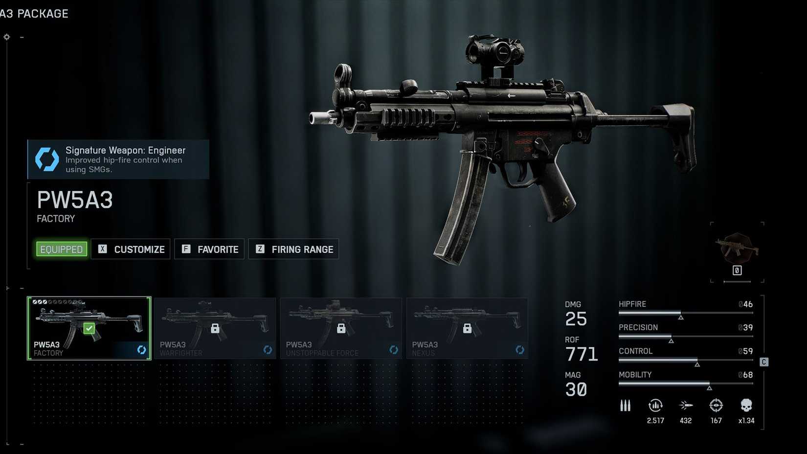 The PW5A3 submachine gun as it appears in Battlefield 6.