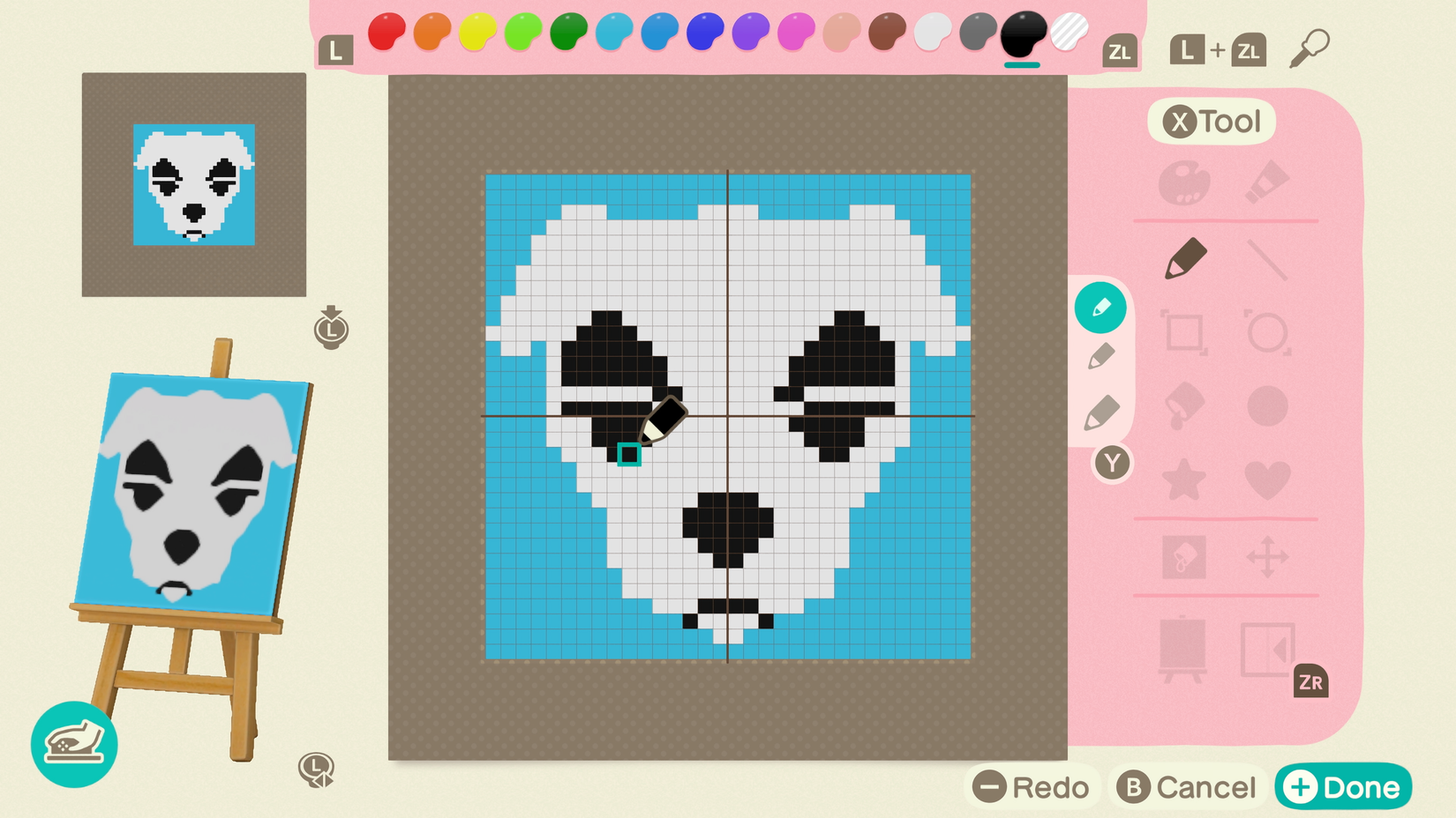 An ACNH pattern made with mouse controls