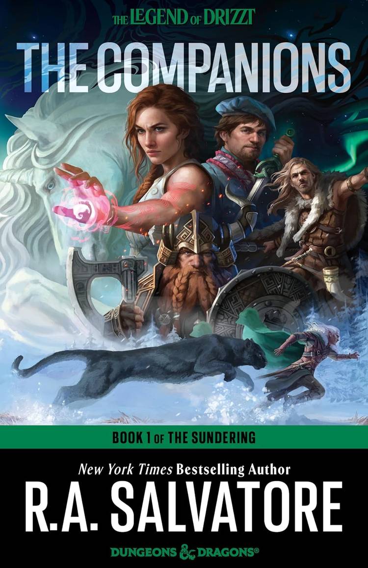 The Companions of the Hall, Drizzt Do'Urden and Guenhwyvar on the cover of The Companions by R.A. Salvatore
