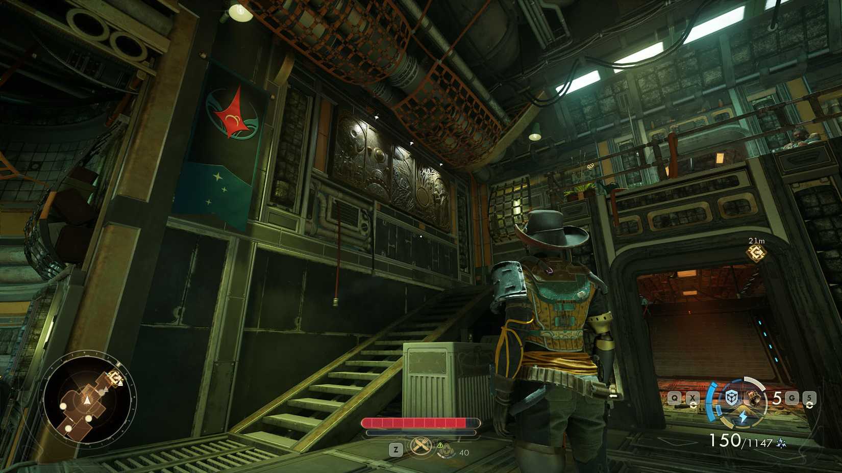 A The Outer Worlds 2 screenshot showing the character looking at the mural now complete