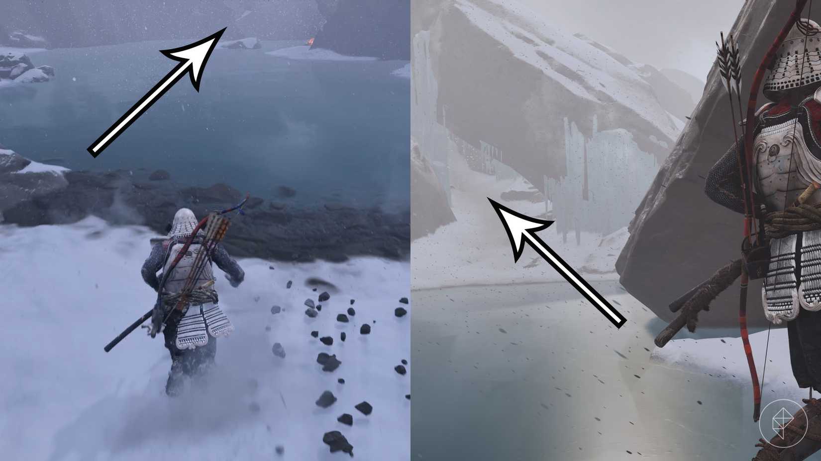 योती स्क्रीनशॉट के दो भूत का एक असेंबल दिखा रहा है कि खिलाड़ी जहां करुणा के अवशेष का रास्ता पा सकते हैं