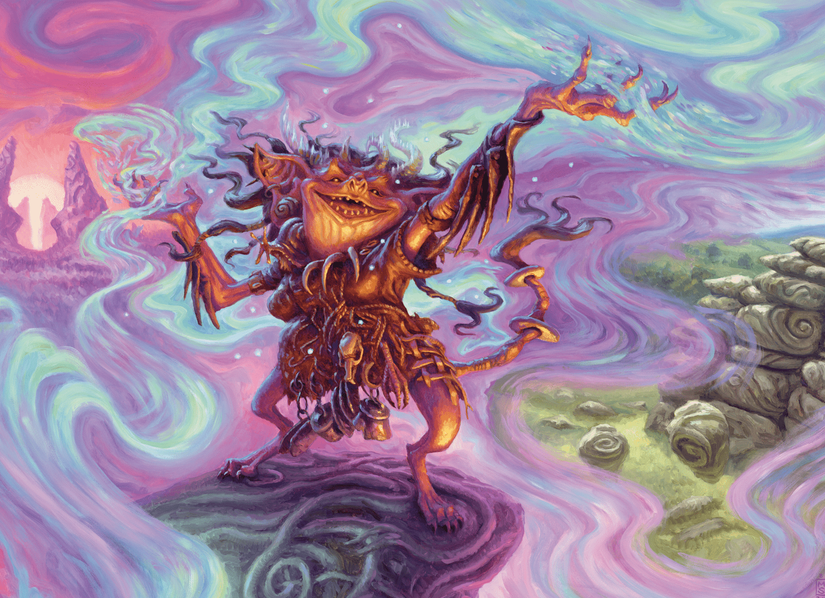 A Boggart dancing at the border between Lorwyn and Shadowmoor