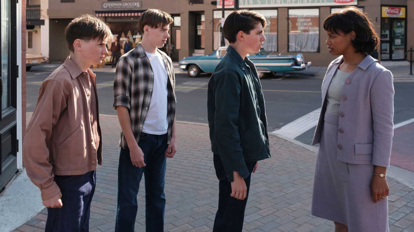 Charlotte Hanlon (Taylour Paige) confronting bullies in It: Welcome to Derry