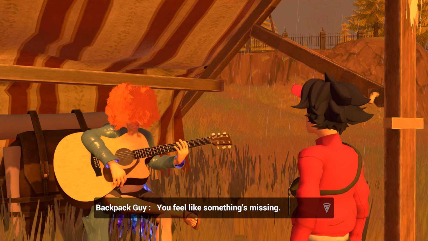 Backpack Guy contemplando su matrimonio en una conversación con B.