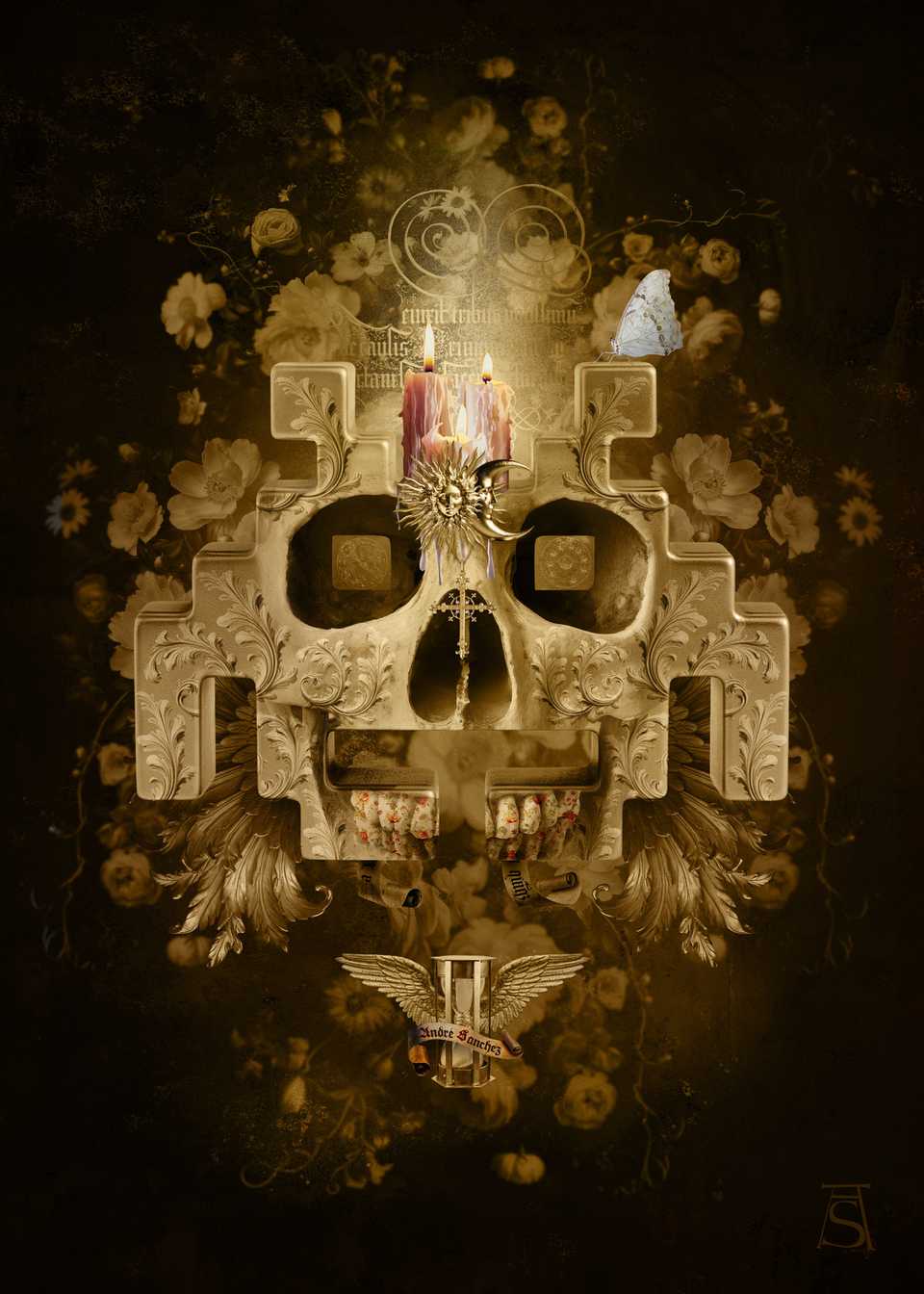 The artwork shows a dark take on Space Invaders.