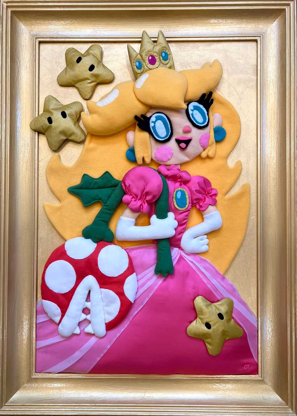 Exhibition “Princess Peach”, made in the form of a felt collage.