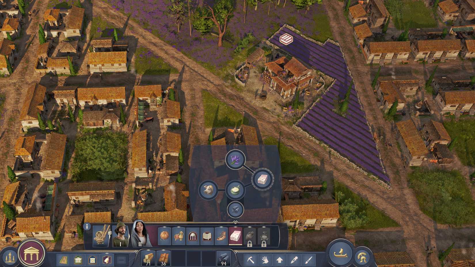 A small lavender farm in Anno 117: Pax Romana.