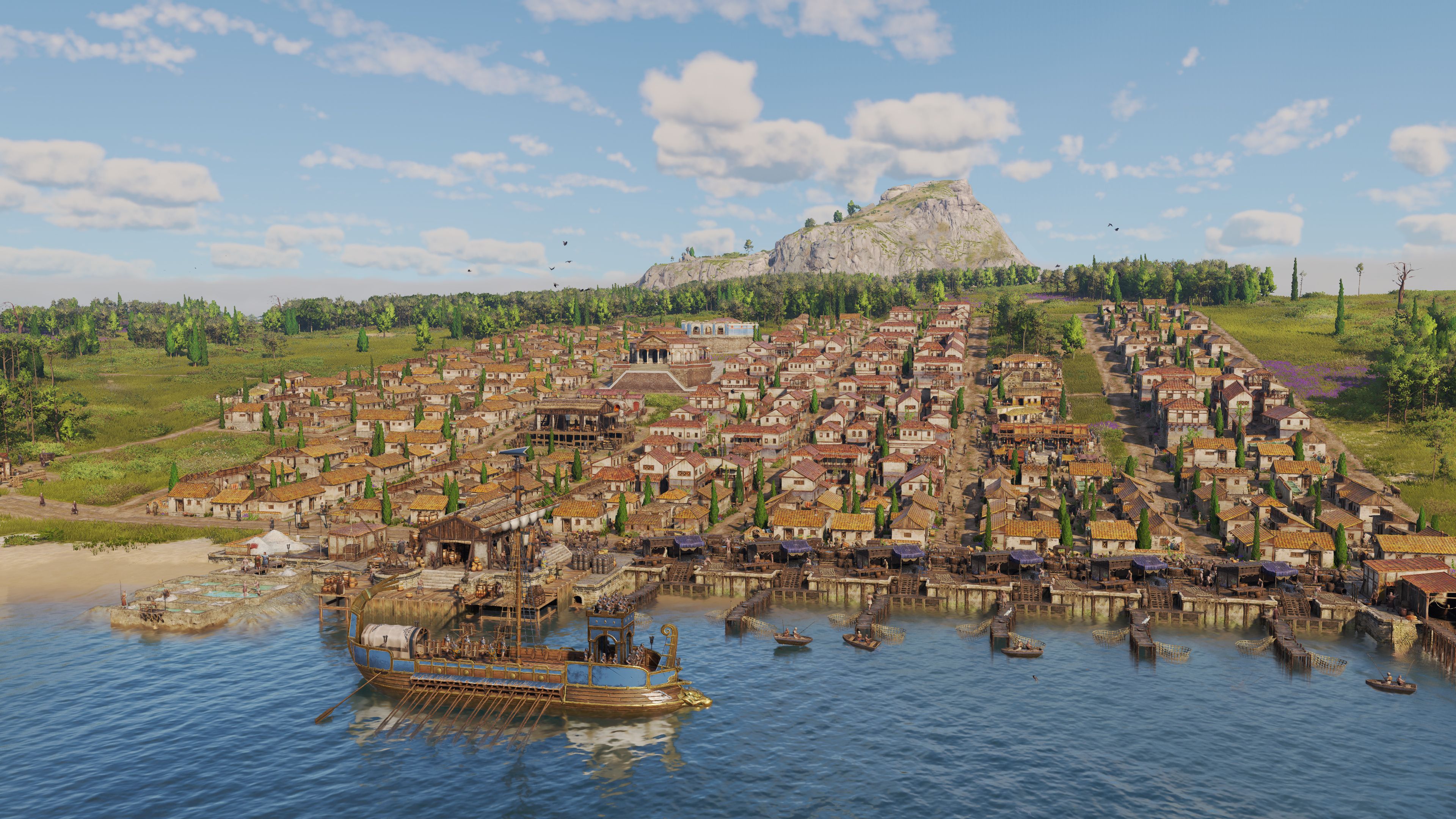 A city with a grid layout in Anno 117: Pax Romana.