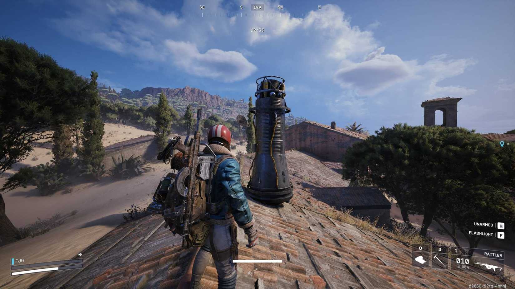 Una entrega de suministros frente al jugador en una azotea en Arc Raiders.