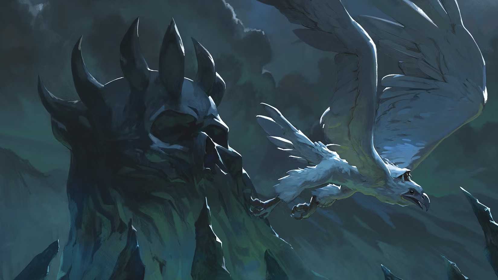 Auril flying on her Roc in Icewind Dale 