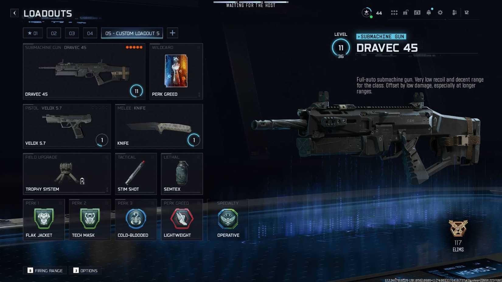 The Dravec 45 in Black Ops 7 with the class listed in this guide.