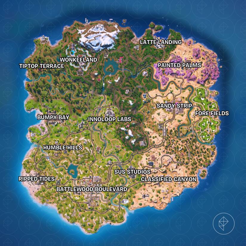 Fortnite Chapter 7 Season 1 map and loot pool