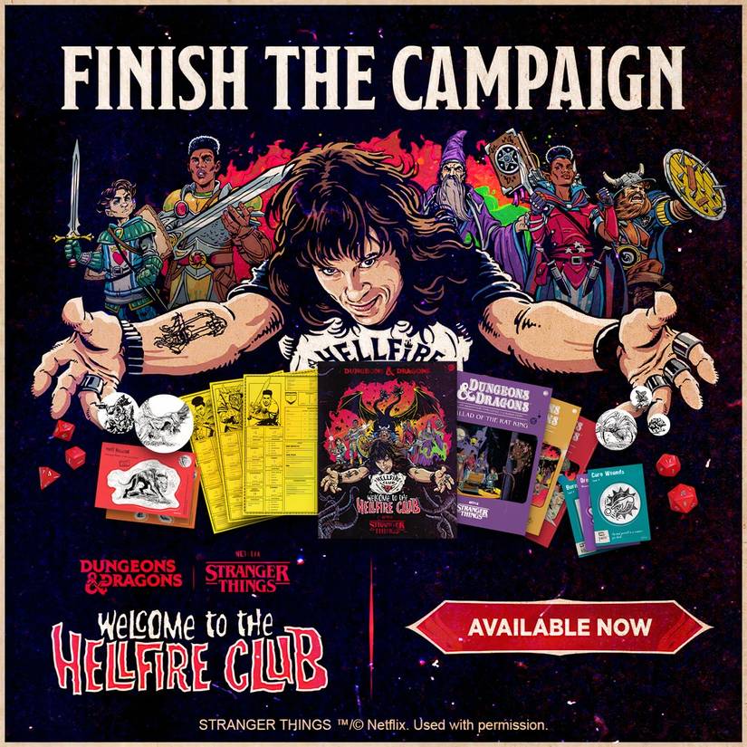 Promotional images for the Stranger Things D&D set titled 