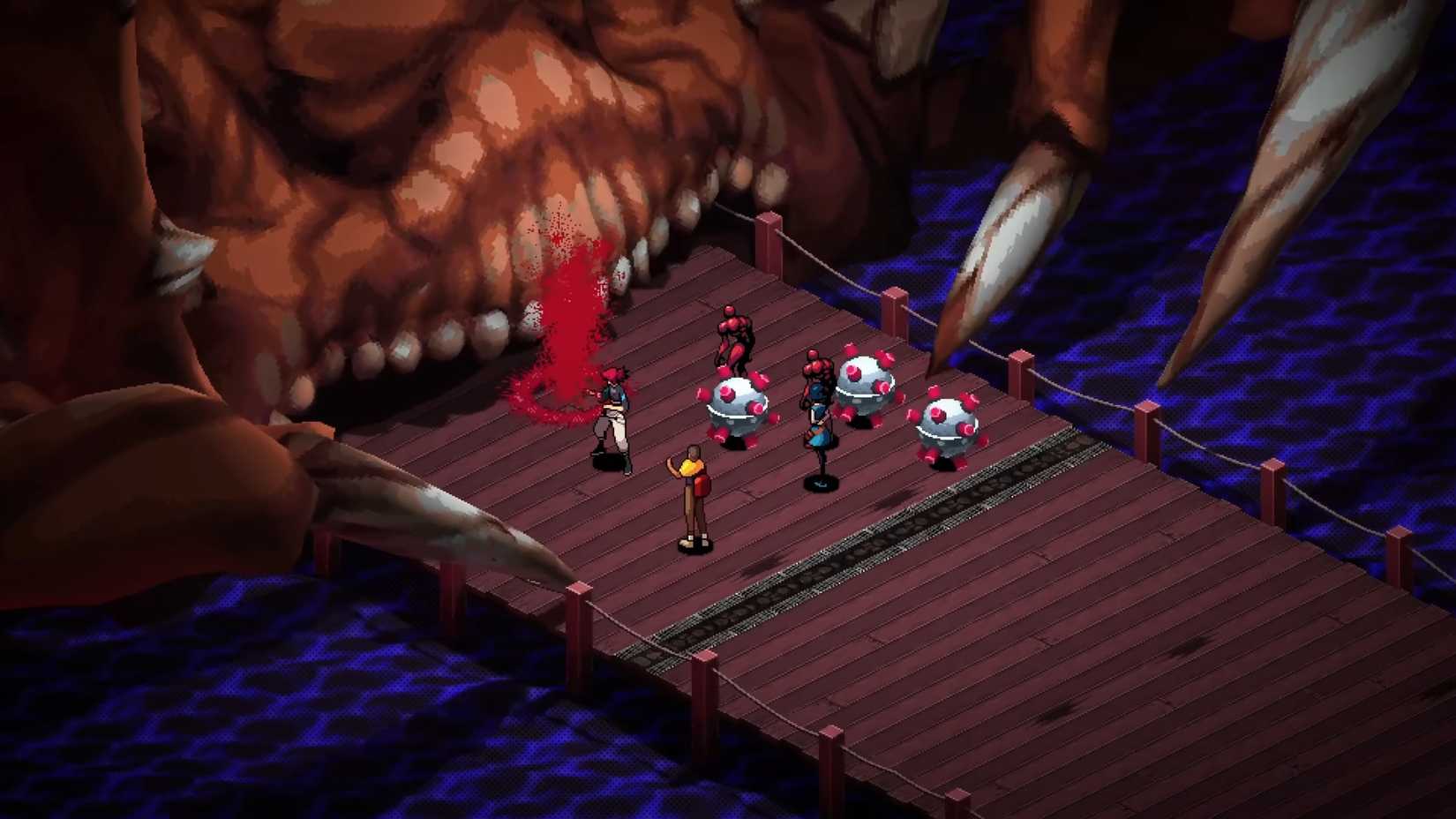 A giant crab monster in Demonschool