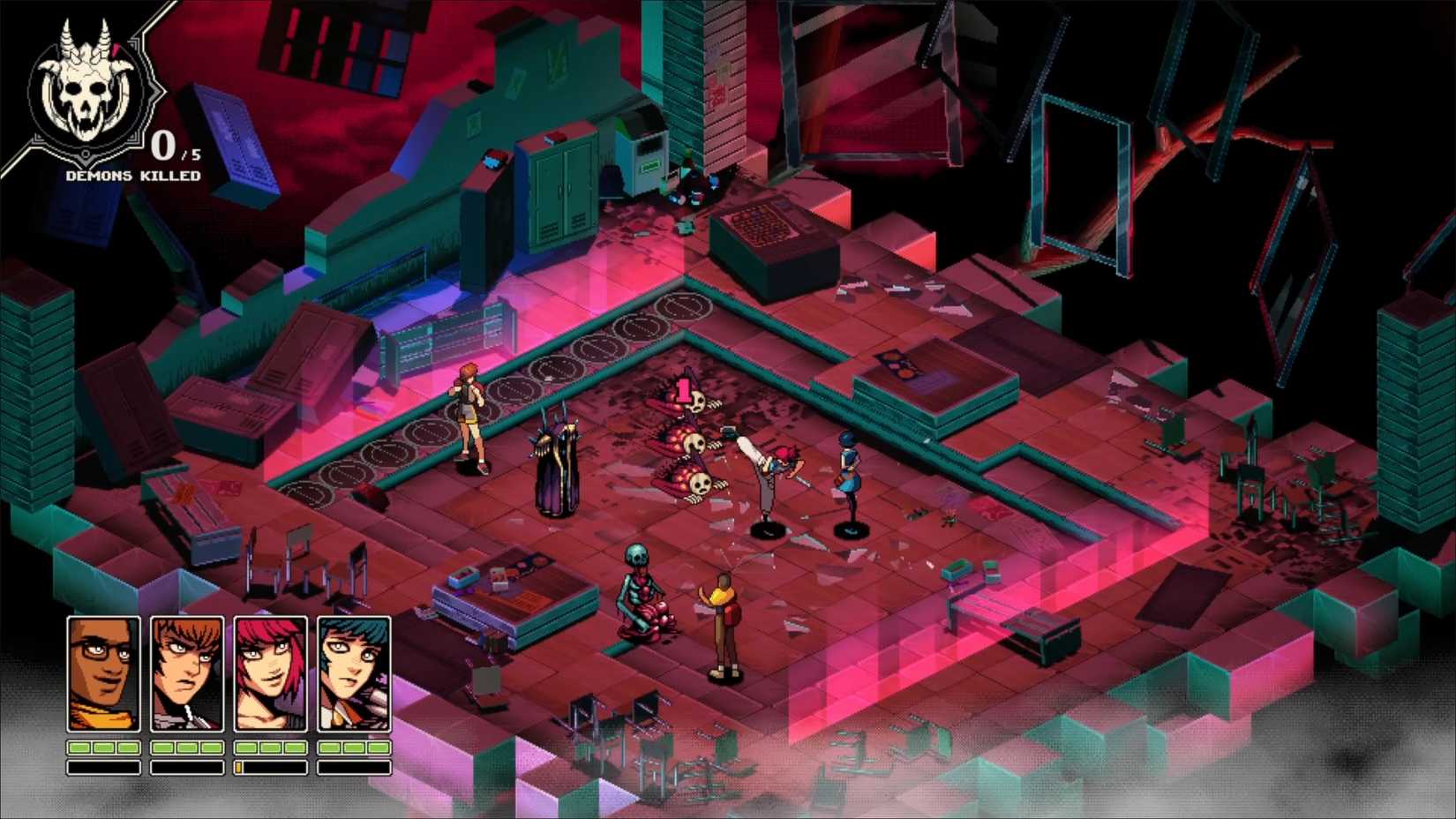 A battle scene in Demonschool
